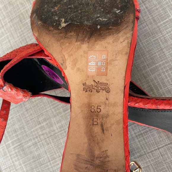 Coach Marcella Red Womens Ankle Strap Size 8.5 B - Picture 6 of 6